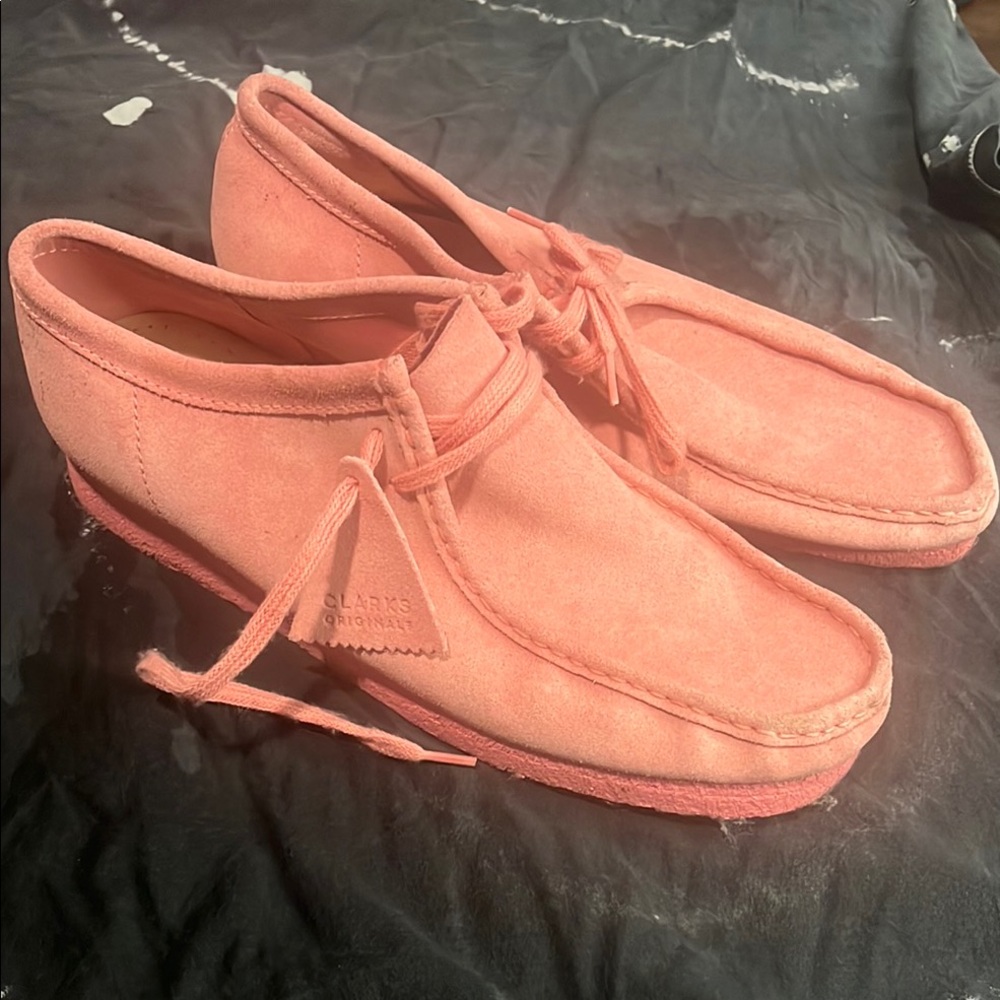 Clarks Pink Chukka Boots with Suede Finish